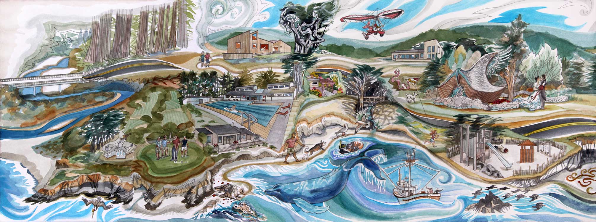 The left panel depicts the northern half of The Sea Ranch